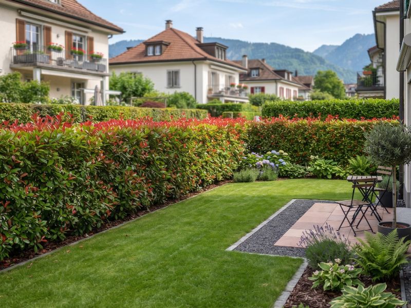 Photinia aux jeunes pousses rouges